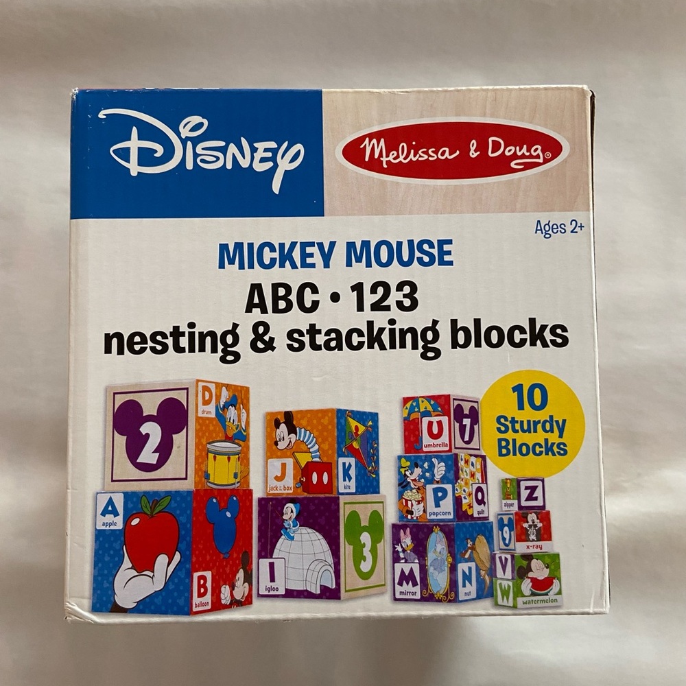Mellisa & Doug Mickey Mouse ABC 123 Nesting & Stacking Blocks